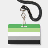 Aromanticの旗の名前/代名詞のバッジ バッジ (ストラップ付き裏面)