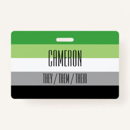 Aromanticの旗の名前/代名詞のバッジ バッジ