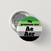 Aromantic/Aro Ae/Aer 代名詞 缶バッジ (正面&裏面)