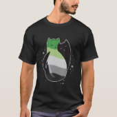 Aromantic Cat LGBT Asexual Aro Pride Flag Yin Yang Tシャツ (正面)