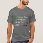 Aromantic Pride - 出生地: 地球。 人種: 人間 Tシャツ (正面)