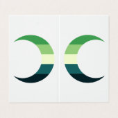  Aromantic Pride Crescent Moons Greeting Card 名刺 (外部フラット)