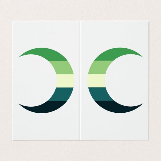  Aromantic Pride Crescent Moons Greeting Card 名刺 (外部フラット)