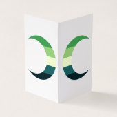  Aromantic Pride Crescent Moons Greeting Card 名刺 (外部)
