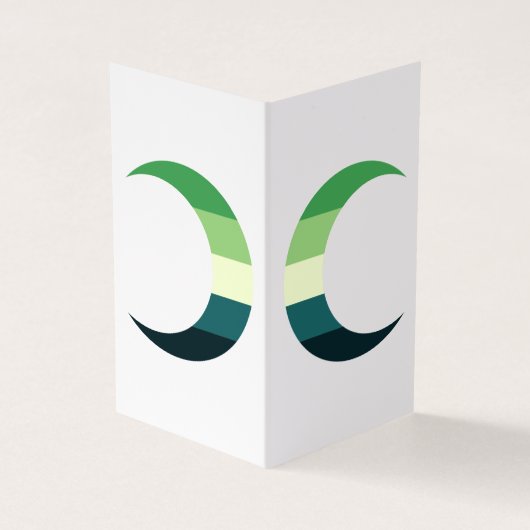  Aromantic Pride Crescent Moons Greeting Card 名刺 (外部)