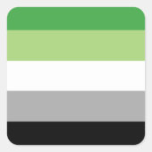 Aromantic Pride Flag   スクエアシール (正面)