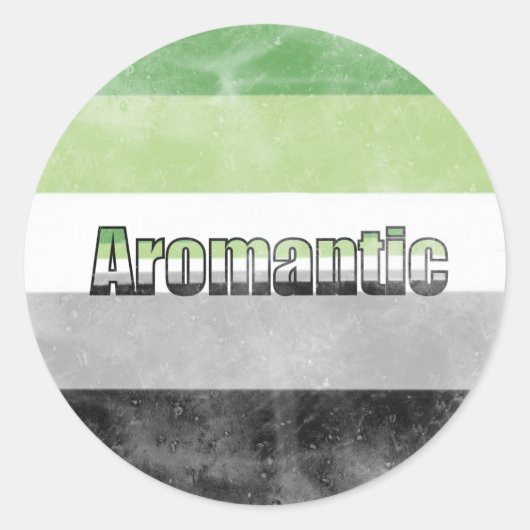 Aromantic pride flag sticker ラウンドシール (正面)