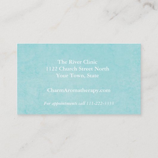 Aromatherapistの水彩画のユーカリの葉 名刺 (裏面)