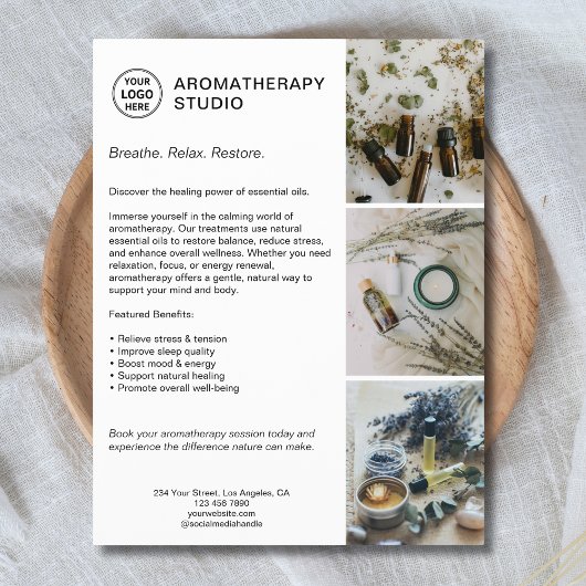 Aromatherapy Spa Custom Logo Promotional Business  チラシ