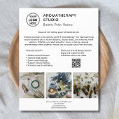 Aromatherapy Spa Logo QR Promotional Business チラシ