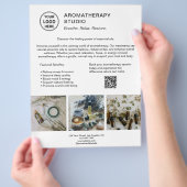 Aromatherapy Spa Logo QR Promotional Business チラシ (手)