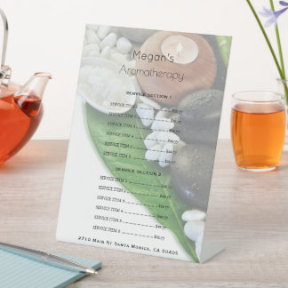 Aromatherapy Spa Skin Care Salon Price List 台座サイン