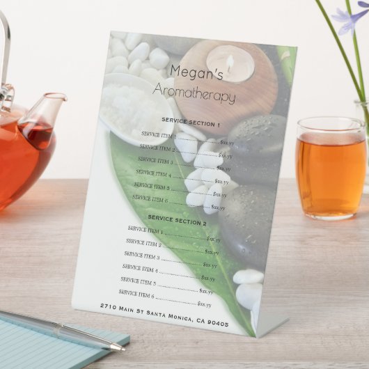 Aromatherapy Spa Skin Care Salon Price List 台座サイン (インサイチュ)