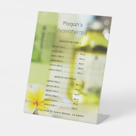Aromatherapy Spa Skin Care Salon Price List 台座サイン