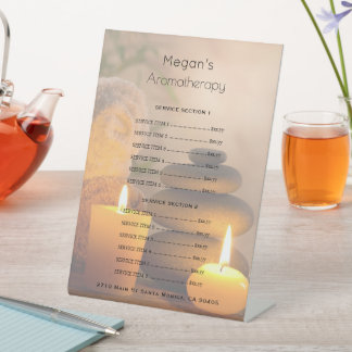 Aromatherapy Spa Skin Care Salon Price List 台座サイン