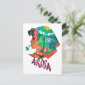 Arosa,スイス,ヴィンテージ旅行の女性 ポストカード (スタンド正面)