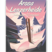 Arosa Lenzerheide，スイスのスキーポスター。 シール (正面)