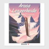 Arosa Lenzerheide，スイスのスキーポスター。 シール (シート)