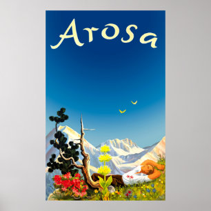Arosa Mountains, Summer Field ポスター
