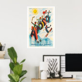 Arosa Switzerland Mountain Snow Winter Vintage Ski ポスター (ホームオフィス)