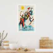 Arosa Switzerland Mountain Snow Winter Vintage Ski ポスター (キッチン)