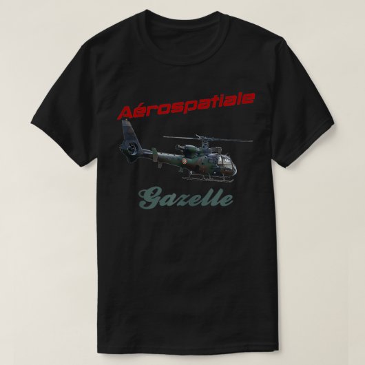 Arospatiale gazelleヘリコプターsa 341 gazelle sa34 tシャツ (デザイン正面)