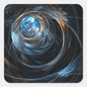 Around the World抽象芸術アートスクエアステッカー スクエアシール