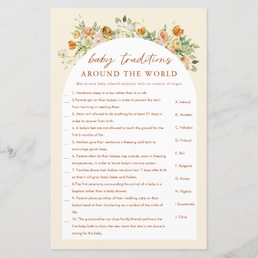 Around the World春フローラベビーシャワーゲーム (正面)