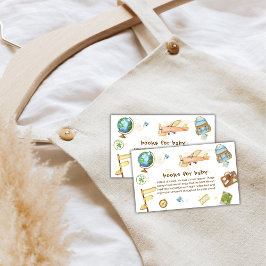 Around The World Airplane Books For Baby Shower  エンクロージャーカード