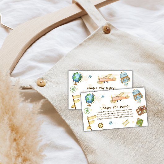 Around The World Airplane Books For Baby Shower  エンクロージャーカード