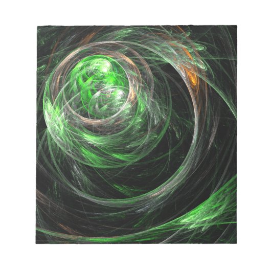 Around the World Green抽象芸術アートメモ帳 ノートパッド (正面)