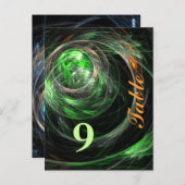 Around the World Green Table Numberはがき ポストカード (正面/裏面)