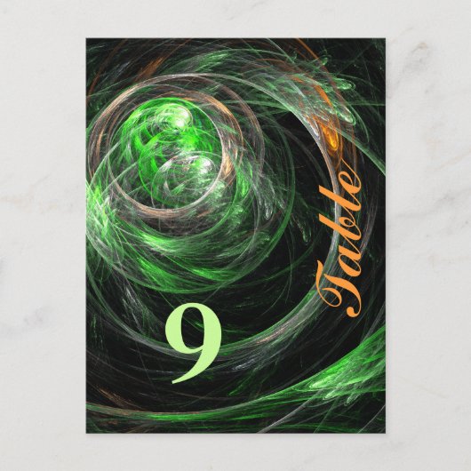 Around the World Green Table Numberはがき ポストカード (正面)