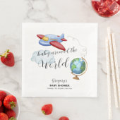Around The World Map Airplane Boy Baby Shower (インサイチュ)