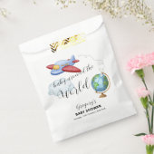 Around The World Map Airplane Boy Baby Shower フェイバーバッグ (封をした状態)