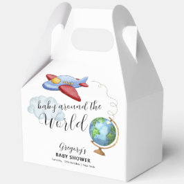 Around The World Map Airplane Boy Baby Shower フェイバーボックス