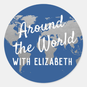 Around the World TravelテーママップFavoritesラベル ラウンドシール