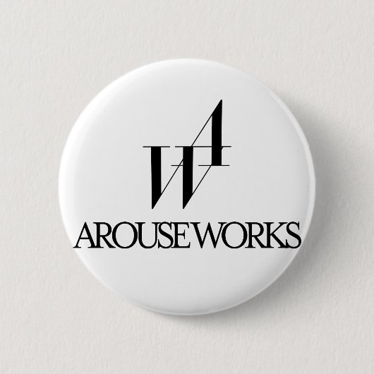 AROUSE WORKSロゴ 缶バッジ (正面)