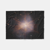 Arp 220が夜空を照らす フリースブランケット (正面(横))