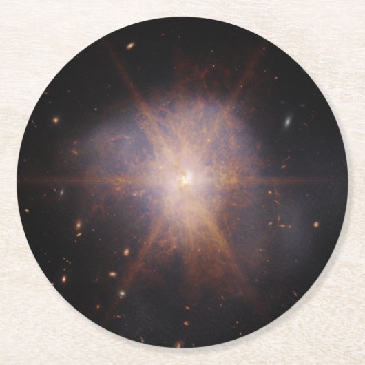 Arp 220が夜空を照らす ラウンドペーパーコースター (正面)