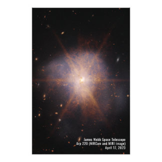 Arp 220 （NIRCamおよびMIRIイメージ） James Webb (JWST) フォトプリント