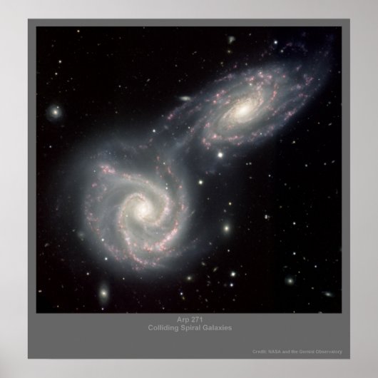 ARP-271衝突スパイラル銀河系 ポスター (正面)