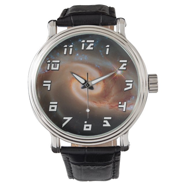 Arp 273バラ銀河系ハッブル宇宙写真 腕時計 (正面)