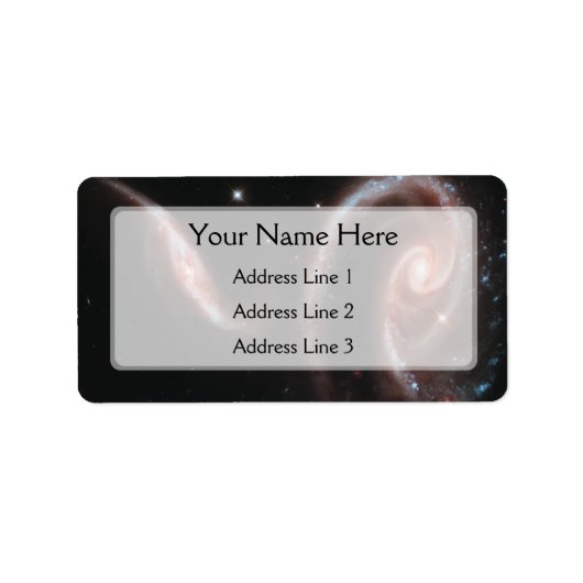 Arp 273銀河系ペア(ハッブル望遠鏡) ラベル (正面)