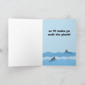 Arrの海賊女の子のおもしろいなバースデー・カードのテンプレート カード (内部)