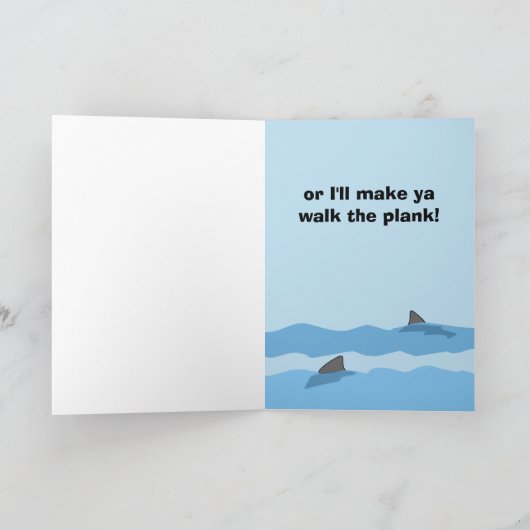 Arrの海賊女の子のおもしろいなバースデー・カードのテンプレート カード (内部)