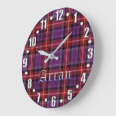 Arran地区のタータンチェック ラージ壁時計 (傾斜)