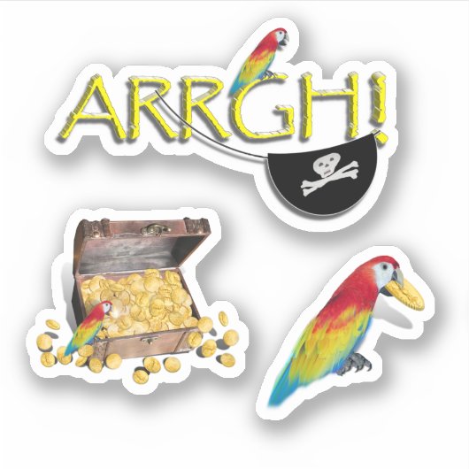 ARRGH! Pirate Parrot and Pirate Chest シール (正面)