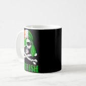 Arrish Irish Rate Skull St Patricks Day Clover Gif コーヒーマグカップ (正面左)