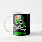 Arrish Irish Rate Skull St Patricks Day Clover Gif コーヒーマグカップ (左)